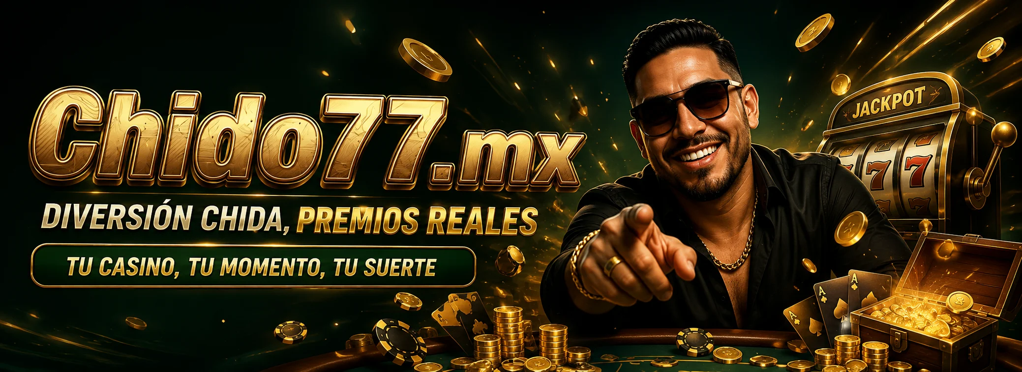 Banner de Chido77 casino México con la recarga del 300% y saldo único en pesos